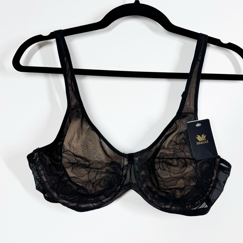 Wacoal Bra 38C Stark Beauty Rose Lace Semi-Sheer 855225 NEW
